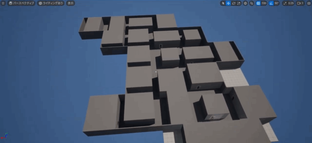 開発途中のゲーム画面
ランダムマップ生成
